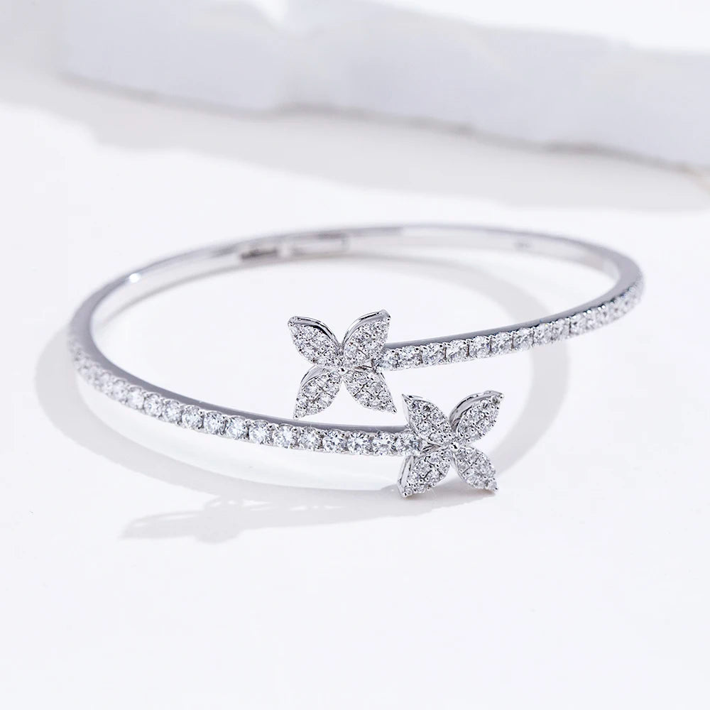 Saashi 18K Real Gold Round Lab Grown Diamond Bracelet for Women and Girls