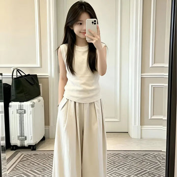 Saashi Girls’ Breezy Sleeveless Top & Flowing Pants Set