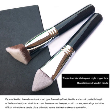 Saashi 3D 4D Kabuki Foundation Brush Professional Vegan Makeup Multi Angle Flat.