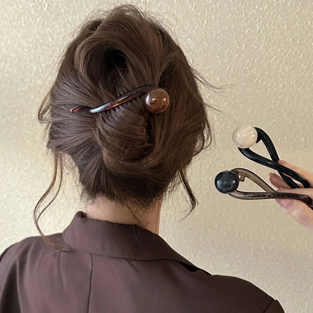 Saashi Retro S Shape Ponytail Twist Hair Clips Multi-colour Twisted Hollow Out.