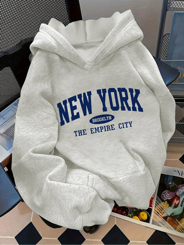 Saashi Letter Print Casual Hoodie