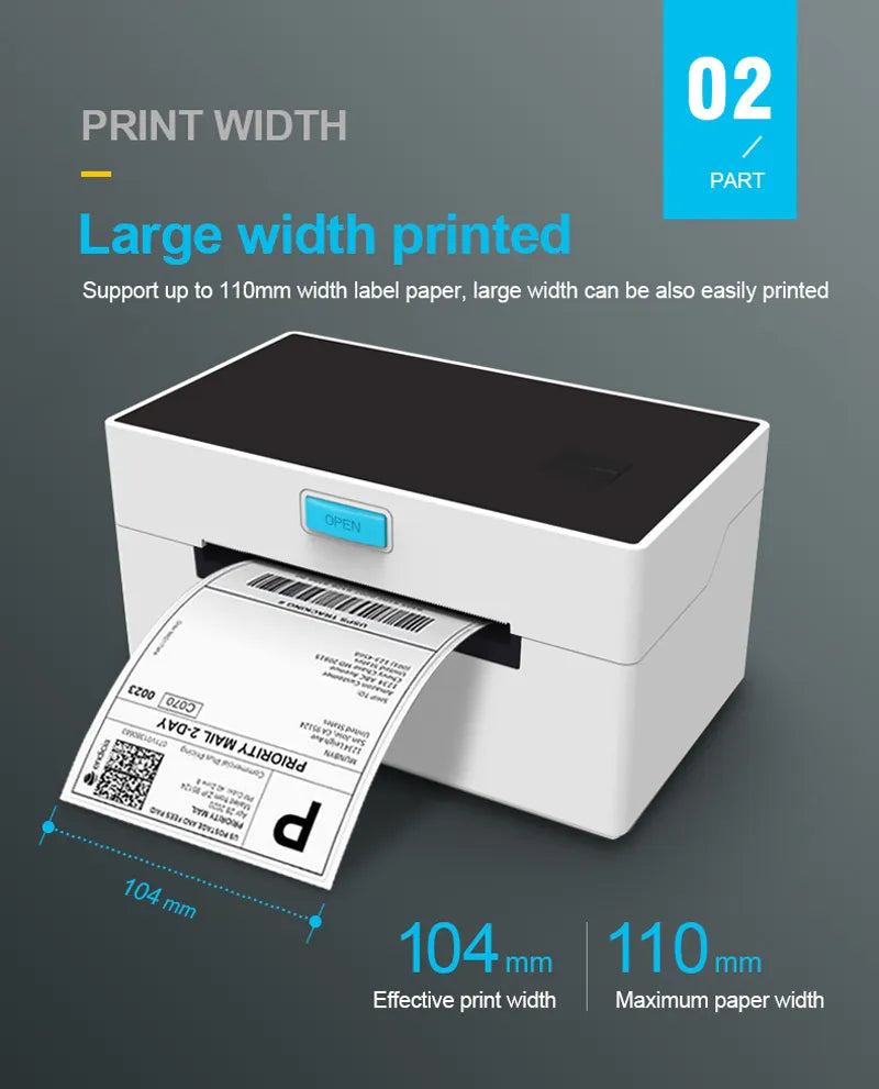 POS-9220 4 Inch Shipping Label Maker Express Waybill Product Barcode Price Sticker Width 40-110mm USB Bluetooth Thermal Printer
