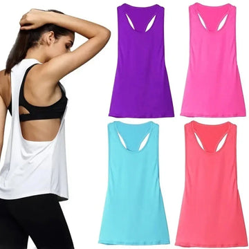 Saashi Fitness Tank Overshirt with Back T-Shape Design