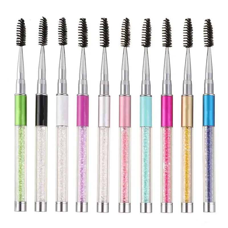 Saashi Rhinestone Handle Lash Brush Reusable Eyelash Brushes Mascara Applicator Wand Eyelashes.