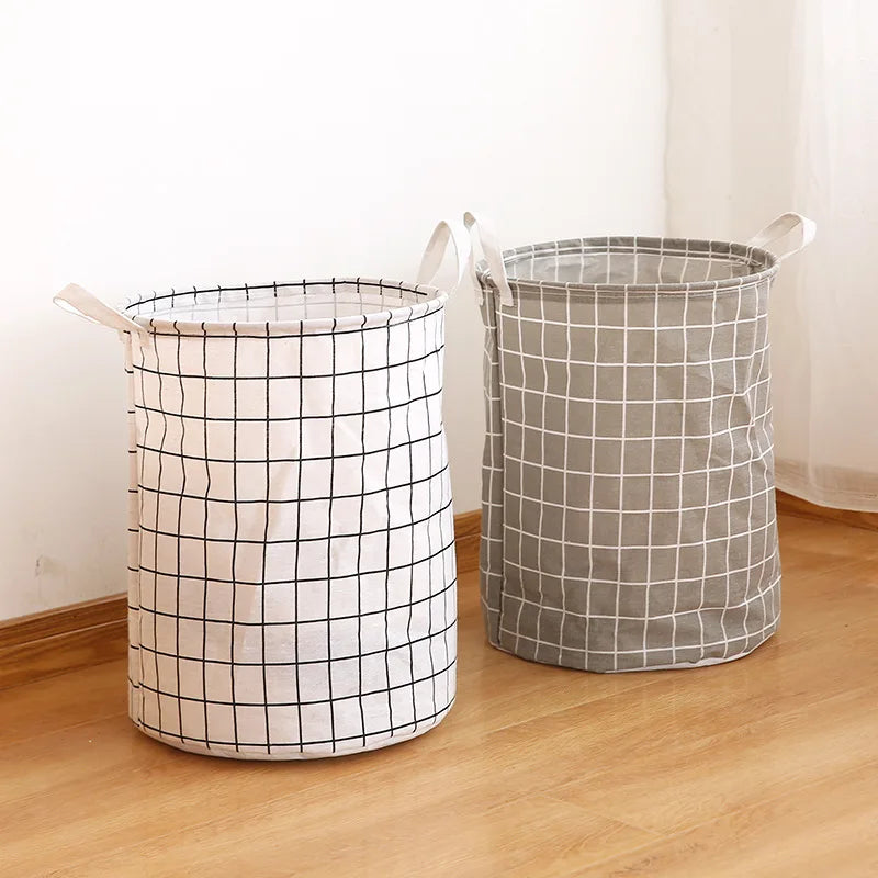 Saashi Foldable Fabric Laundry Basket Cloth Storage Organizer Home Bathroom Bedroom Clothes.