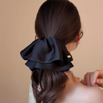 Saashi Satin Large Bow 4CM Hair Claw Clips Ponytail Holder Women Accessories.