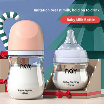 Saashi Wide Caliber Anti-Flatulence Glass Feeding Bottle