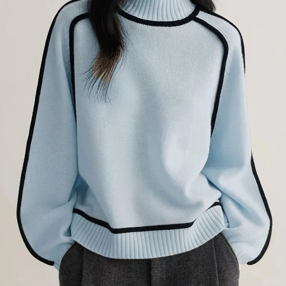 Saashi Patchwork Turtleneck Sweater