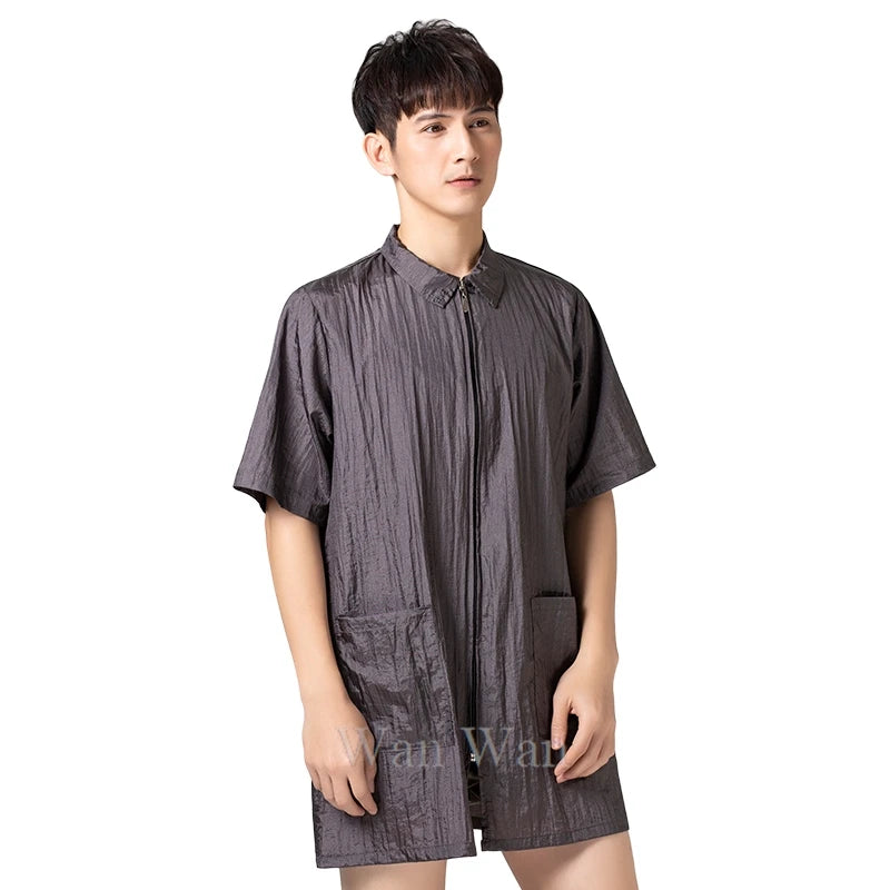 Saashi Labor Day Lightweight Barber & Salon Smock – Anti-Hair, Anti-Static Hairstylist & Pet Grooming Workwear