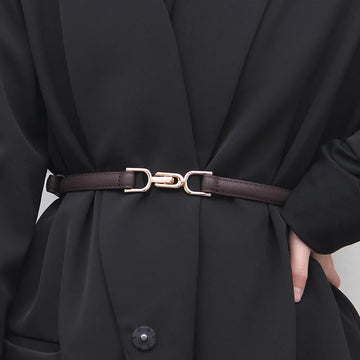 Saashi Women's Fashion Designer Dress Belt Black White Brown Waist Strap BF50.