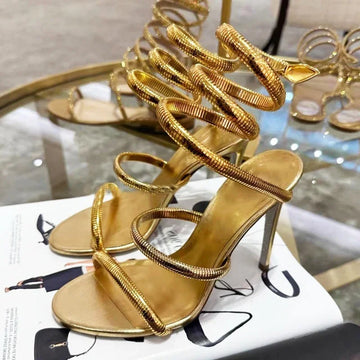 Saashi Women's Summer Street Style Ankle Strap Open Toe Thin High Heels.