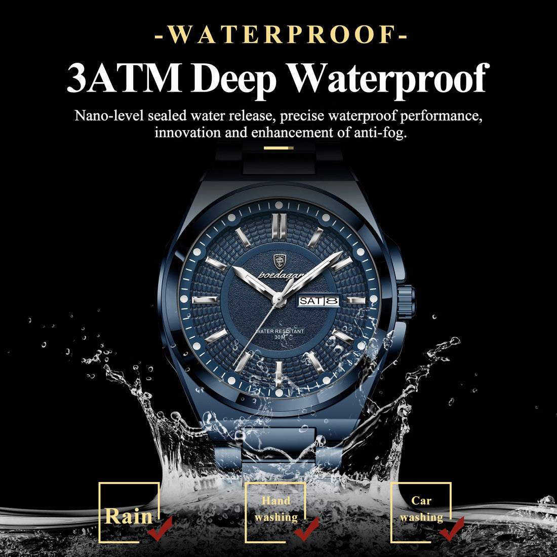 Saashi Sport Luminous Steel Watch