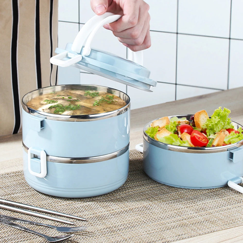 Saashi Stainless Steel Vacuum Cup Soup Lunch Box Storage Stackable Warmer Food.