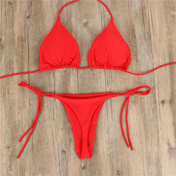Saashi Women Bikini Set & Sexy Side Tie Thong Swimsuit