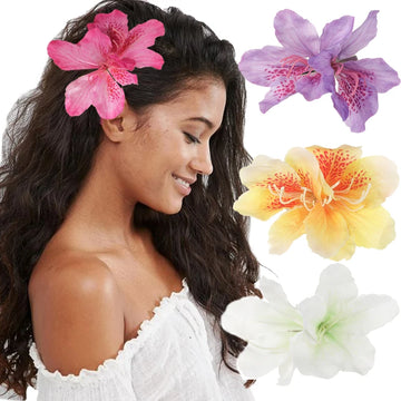 Saashi Bohemia Canna Flowers Small Hair Clips Hawaii Bridal Wedding Hairpins Barrette.