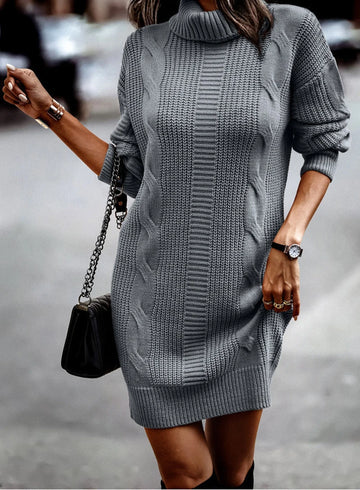 Saashi Women's Slim High Neck Sweater Dress