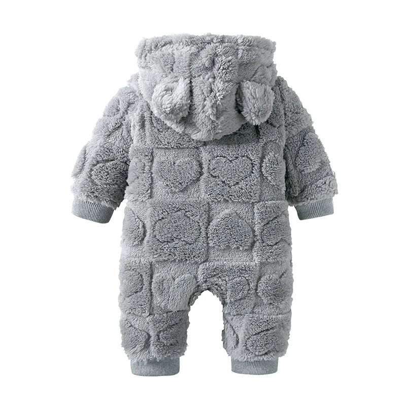 Saashi Arctic Velvet Hooded Baby Romper for Winter
