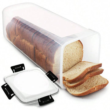 Saashi Bread Loaf Container Clear Airtight Box Lid Sandwich Holder Homemade Tall.