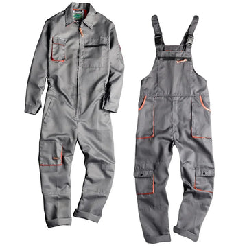 Saashi Labor Day Men’s Long-Sleeve Workwear Jumpsuit – Zipper Pocket Utility Overalls, Casual Workwear, S–4XL