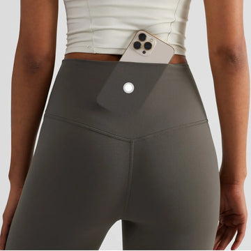 Saashi Women's Solid Color High Waist Yoga Legging With Back Waist Pocket.