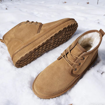 Saashi 2025 Winter Snow Boots High Quality Cow Fleece Cotton Shoes Men.