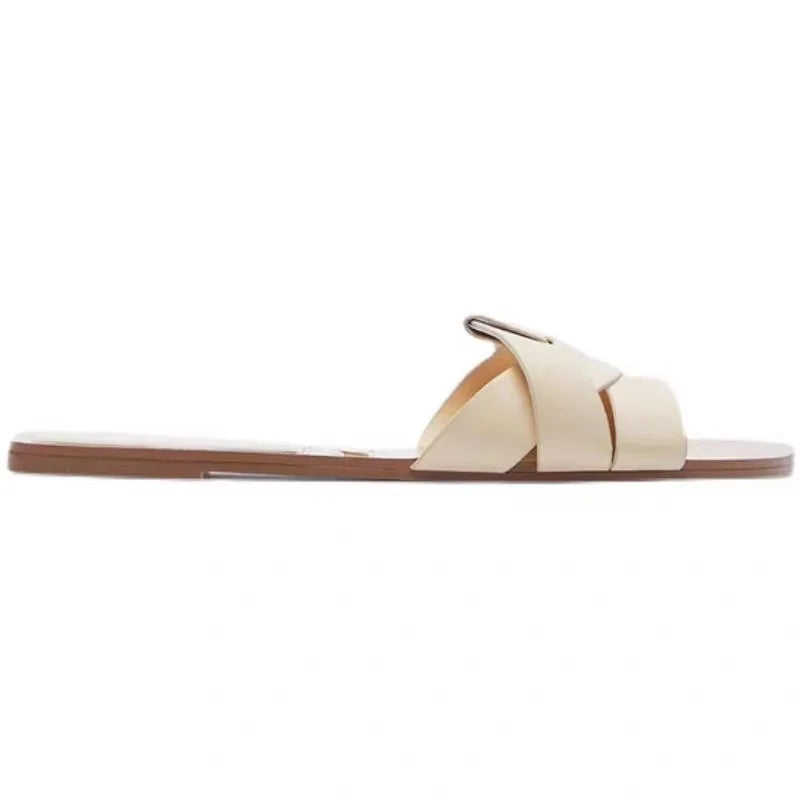Saashi Women's Elegant Flat Sandals, Open Toe Beach Slippers for Casual Wear
