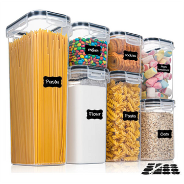 Saashi Kitchen 7pcs Food Containers Set BPA Free Plastic Airtight Storage.