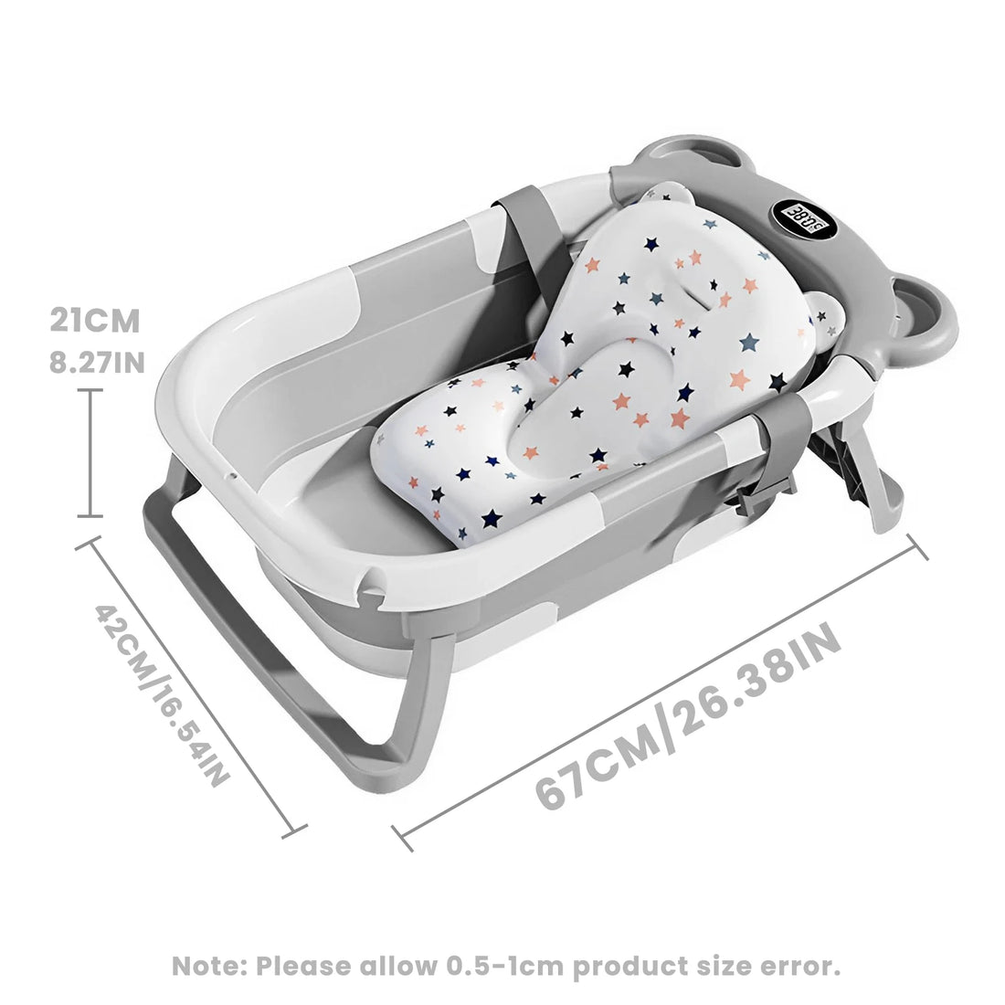 Saashi Collapsible Baby Bathtub with Thermometer