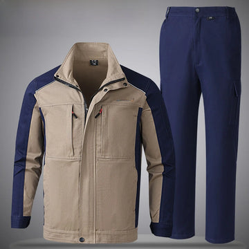 Saashi Labor Day Men’s Cotton Work Uniform Set – Flame-Resistant Welding & Heavy-Duty Construction Workwear