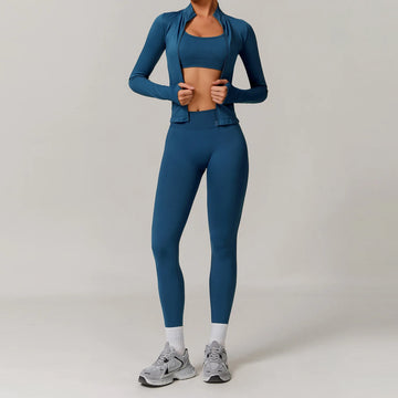 Saashi Seamless Yoga Set 2/3PCS with Sports Bra, Leggings & Tracksuit for Women's Fitness