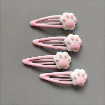 Saashi Girls Y2K Cartoon Cat Paw Hair Clips – Cute Kawaii Hair Accessories for Kids