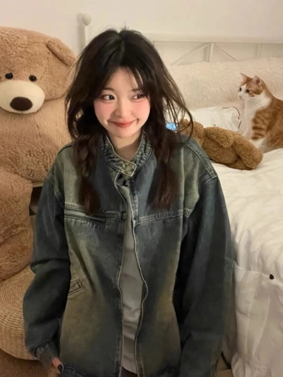 Saashi Washed Denim Street Jacket