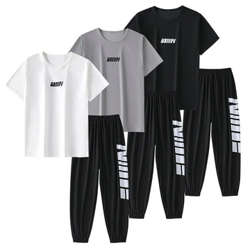 Saashi Teen Boys Print T-Shirt & Pants Set – Casual Summer 2-Piece Outfit