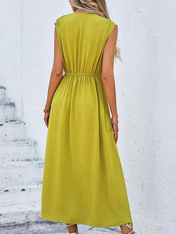 Saashi Belted A-Line Midi Dress