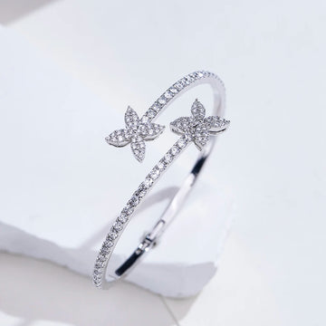 Saashi 18K Real Gold Round Lab Grown Diamond Bracelet for Women and Girls