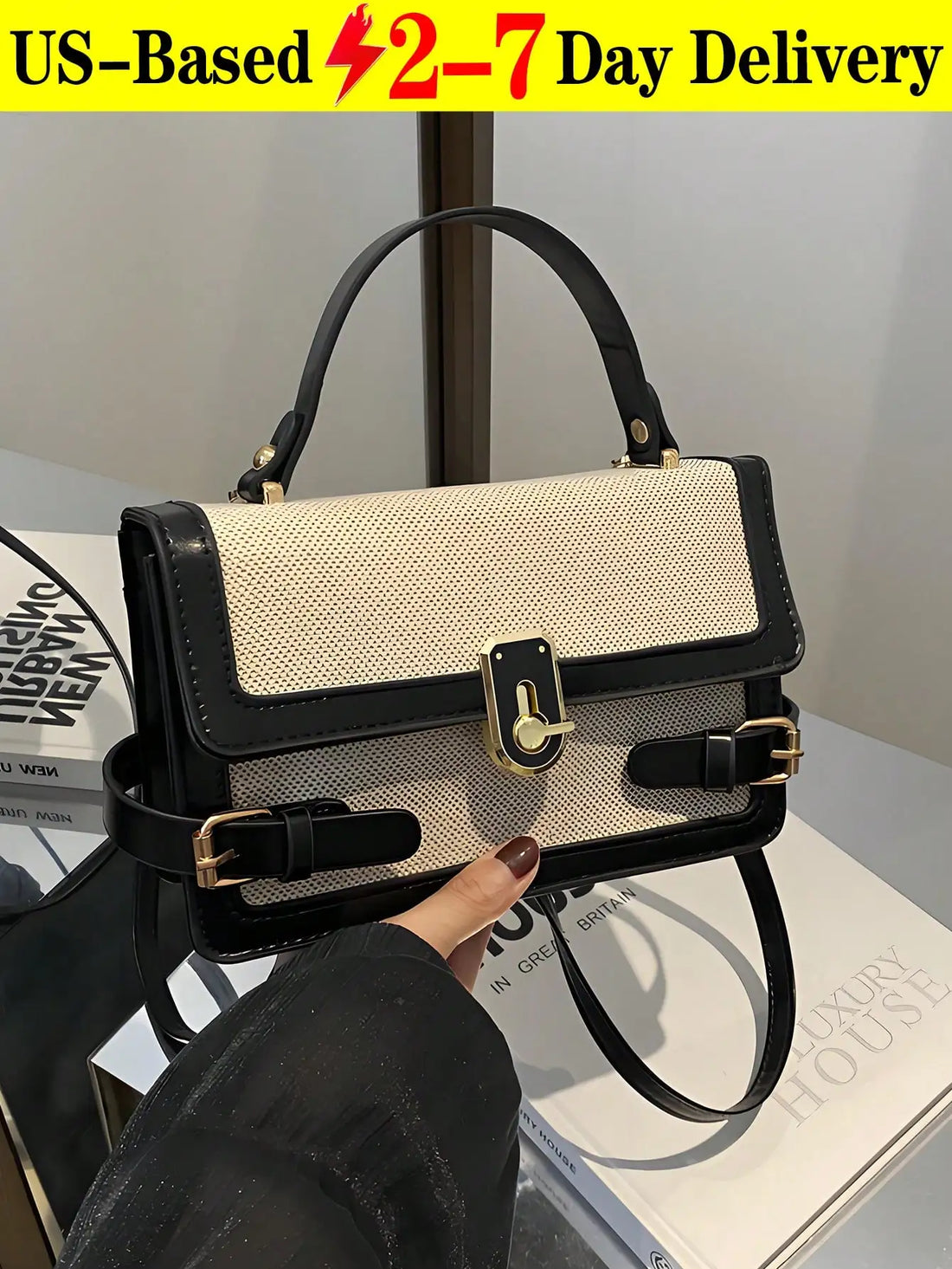 Saashi Structured Square Crossbody Bag