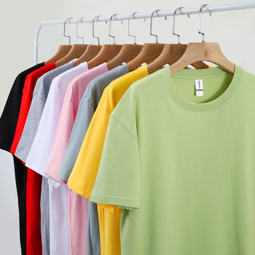 Saashi 100 Percent Cotton Solid T Shirt for Women Loose O Neck Short Sleeve Casual Summer Top