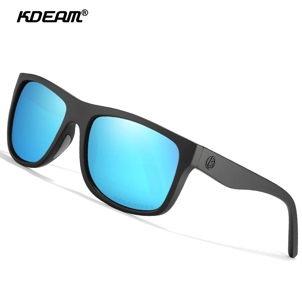 Saashi KDEAM Polarized Sunglasses Men Sports Tridimensional Brand Logo TR90 Square.