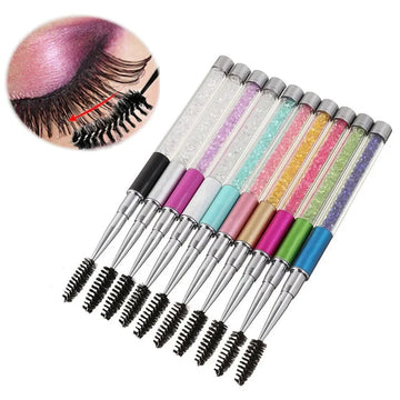 Saashi Rhinestone Handle Lash Brush Reusable Eyelash Brushes Mascara Applicator Wand Eyelashes.