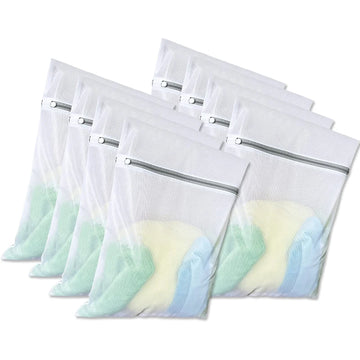 Saashi 10/5Pcs Mesh Laundry Bags Durable Structure Strong Zipper Underwear Delicate Clothes.
