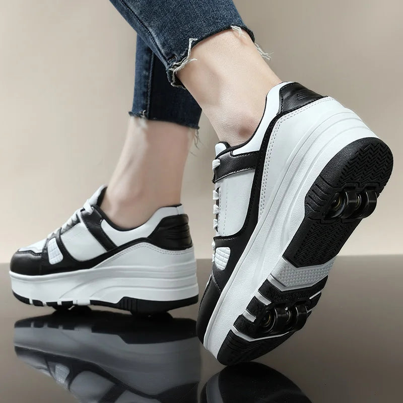 Saashi 4-Wheel Roller Sneakers – Kids’ Casual Sports Shoes