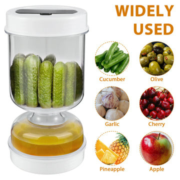 Saashi Pickle Container Strainer Home Dry Wet Dispenser Olives Jar Cucumber Food.