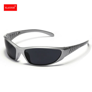 Saashi Y2K Silver Sunglasses Color Hollowed Out Future Technology Hot Girls Trendy.