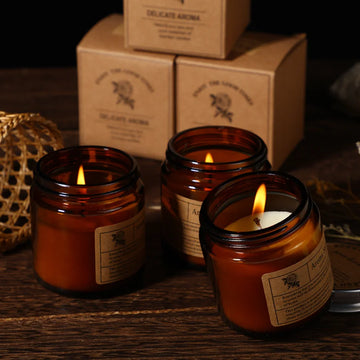 Saashi Brown Glass Aromatherapy Candle
