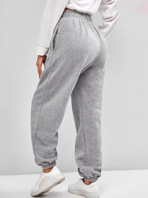 Saashi High Waist Sweatpants for Women Stretchy Soft Everyday Pants with Elastic Waistband