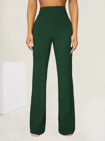 Saashi Plus Size Women’s Solid Color High-Waisted Straight Leg Pants – Casual, Fashionable, and Elegant Trousers