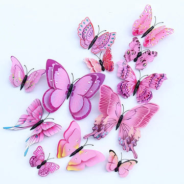 Saashi 3D Butterfly Wall Stickers (12PCS, Double Layer)