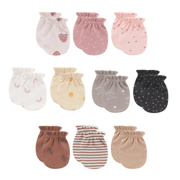 Saashi Cartoon Print Newborn Baby Mittens Set