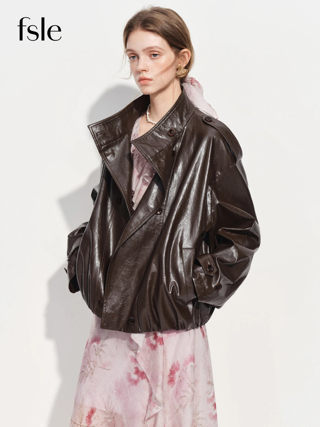 Saashi Oversized Faux Leather Trench