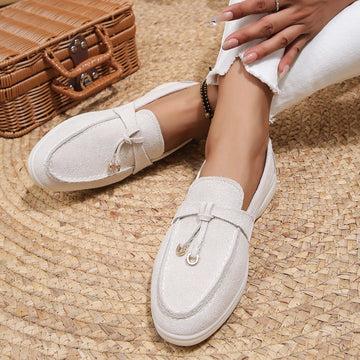 Saashi Women's New Soft Leather Retro Thick Sole Flat Bottom Comfortable Shoes.